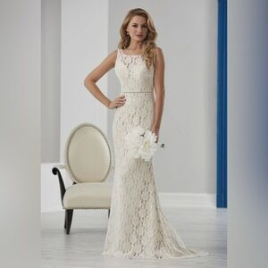 Christina Wu Ivory Sheath Wedding Gown Sleeveless
